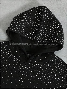 Sudadera con Capucha Personalizada OEM con Cierre, Sudadera de Invierno de Waseem Impex, Alta Calidad, 100% Algodón, Felpa, con Pedrería, Multicolor, Unisex - Product Image 3