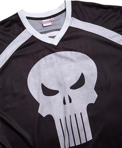Camiseta Deportiva Punisher de Hockey, Negra con Logotipo Blanco 74, Poliéster Resistente, Manga Corta, Diseño Gráfico Personalizable, Bordado Columbia - Product Image 3