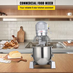 110V Commercial Food Mixer 3 velocità regolabili 105/180/408 RPM Heavy Duty acciaio inossidabile ciotola ganci per impastare frullini panetterie - Product Image 2