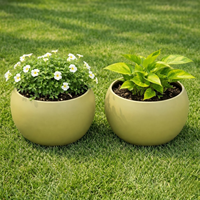 Pot de fleurs en fer mat doré exclusif |   Pot de plante d'intérieur de style ferme pour la maison et le jardin |   Écologique, durable et léger
