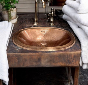 Oferta Especial: Lavabo Moderno de Cobre Martillado y Cepillado, de Metal Sólido, Hecho a Mano, Ecológico, en Stock, Tipo Vessel, Redondo, para Baño - Product Image 5