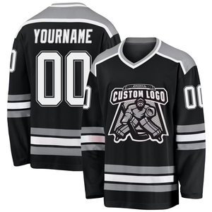 Men's Ice Hockey Jersey Blue White Orange <b>Heat</b>-Transfer Printed Moisture Wicking Short Sleeve Baseball Collar Polyester Cotton - Product Image 3