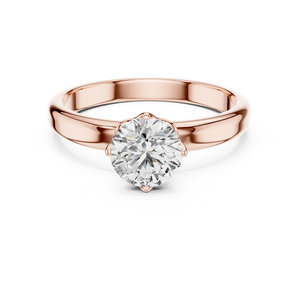 Anillo de Compromiso Moderno con Diamante Cultivado en Laboratorio, Corte Brillante Redondo, Joyería Fina de Oro Personalizada, Diseño Solitario Elegante - Product Image 6