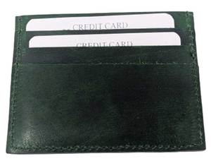 Hunter Green Leather <b>Card</b> <b>Holder</b> Slim Credit <b>Card</b> Purse Secure RFID <b>Wallet</b> for Men & Women at wholesale price - Product Image 1