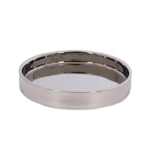 Round Metal <b>Decorative</b> Tray Polished Finish Minimalist Design Dishwasher Safe Flat <b>Plate</b> Dishes & <b>Plates</b> - Product Image 1