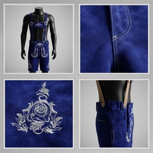 Shorts Lederhosen Authentiques à Motif Brodé Solide, Design Bavarois pour l'Oktoberfest, Vente en Gros - Product Image 4