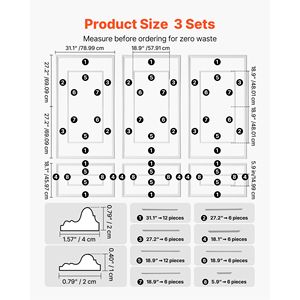 Kit di 3 Pannelli per Rivestimento Murale in Polistirolo Leggero Verniciabile, Facile da Installare per Uso Domestico - Product Image 2