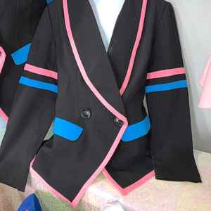 Chaqueta Blazer Juvenil Couture Varsity 1938 para Niñas, Corte Entallado, Ribete en Contraste, Chaqueta Elegante para Fiestas Formales, Ropa Exterior a la Moda - Product Image 3