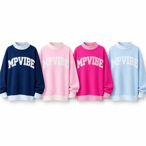Sudadera Extra Grande para Mujer MPVIBE, Cuello Redondo, Estampado de Letras, Manga Larga, Tejida en Algodón, Ropa Casual de Primavera - Product Image 2