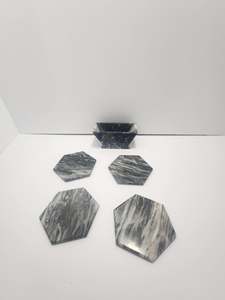 Ensemble de 4 dessous-de-verre en marbre, pierre naturelle, élégant, décoration de table basse, cadeau pour la maison - Product Image 5