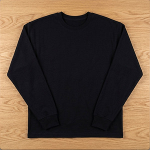 Camiseta de manga larga de algodón grueso para hombre, cuello redondo, hombros caídos, estilo urbano, informal - Product Image 2