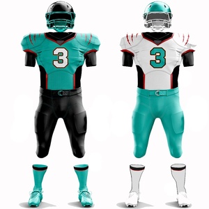 Uniforme de football américain personnalisé, respirant, antibactérien, anti-UV, séchage rapide, sublimation, taille XXL, prix bas, vêtements de sport - Product Image 2