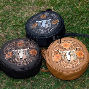 Bolso de Cuero Repujado con Diseño de Calavera, Estilo Western - Product Image 2