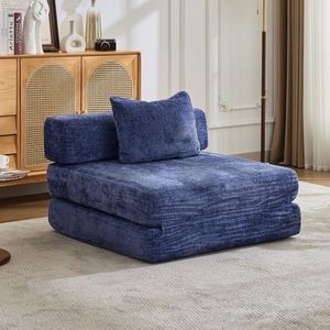 <b>Single</b> Seater Boneless Modular Sectional <b>Sofa</b> Convertible Floor <b>Bed</b> Fixed Shape Frame No Assembly Required Compression Couch - Product Image 1