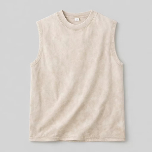Débardeur Homme 2026 en Coton Professionnel, Style Vintage Délavé, Gilet Sans Manches Rétro Effet Vieilli, Coupe Ample, Tendance Urbaine Décontractée - Product Image 1