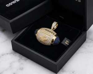 Amuletos Deportivos de Fútbol Americano de Lujo con Moissanita VVS, Certificados GCI IDGL, Chapados en Oro sobre Plata 925, Estilo Hip Hop, de los Dallas Cowboys - Product Image 5