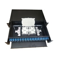 DAMU Panneau de brassage ODF à fibre optique 48 ports SC UPC, 19 pouces, pour montage en rack, en acier laminé à froid avec tiroir coulissant, pour distribution réseau FTTH, CE