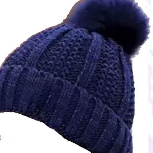 Bonnet d'hiver pour femme en tricot torsadé avec pompon en fausse fourrure, doublure polaire chaude, bonnet tendance doux et plissé - Product Image 4