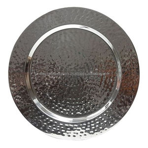Assiette de service ronde en métal de 13 pouces, fournitures hôtelières, plat de service alimentaire, contact alimentaire sûr, assiettes à dîner en métal décoratives, support OEM - Product Image 3