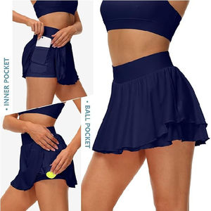 Minifalda Casual de Alta Calidad para Mujer, Ligera, Personalizada, de Satén y Tejido Transpirable, con Shorts, Diseño Plisado y Acampanado, 100 - Product Image 6