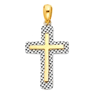 Superbe pendentif croix chrétienne en plaqué or et argent bicolore Super tendance et le plus populaire, tout nouveau design moderne - Product Image 1