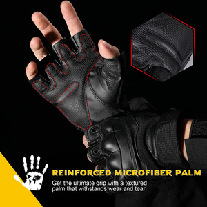 Gants d'hiver isolés en cuir PU imperméable à mi-doigts avec chauffe-mains antidérapants pour activités hivernales en plein air et escalade sur glace - Product Image 6