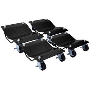 Heavy Duty 4 Tire <b>Wheel</b> <b>Dolly</b> 6000lbs Capacity Car <b>Dolly</b> <b>with</b> Black Car Stakes for Movers & <b>Dolly</b> Users - Product Image 1