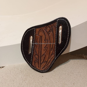 Gran oferta, cubierta de cuchillo de cuero mecanizada a mano de estilo occidental para exteriores para cuchillo plegable, cubierta de cuchillo elegante - Product Image 2