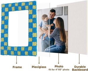 Folkulture Beaded Picture <b>Frame</b> for Wall or Tabletop | Candid <b>4x6</b> Aesthetic, Cute, Boho Unique Style Photo <b>Frame</b> - Product Image 4