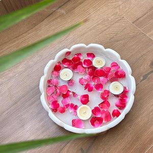 Bol décoratif Urli en marbre, idée de décoration pour support de Diya floral, décoration Urli, décoration festive, cadeau de déménagement, art indien - Product Image 1