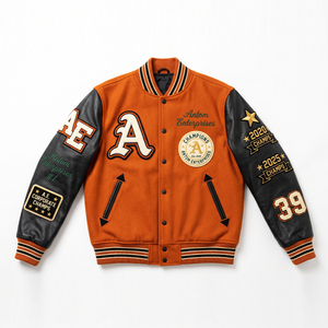 Plus Size Men's Winter <b>Quilted</b> Varsity <b>Jacket</b> Custom Logo Plain Letter <b>Pattern</b> Breathable Cotton Sleeves-Wholesale for Kids - Product Image 1