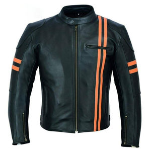 Chaqueta de Motociclista de Cuero Genuino de Primera Calidad, Resistente al Viento, para Invierno, Servicio OEM de Alta Calidad, Chaquetas para Hombre - Product Image 1