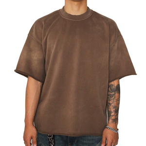 Custom Men's Acid Washed Sunfade <b>Tshirts</b> 100%cotton Blank Heavyweight Streetwear Distressed Oversized Boxy Fit T-shirts for Men - Product Image 1