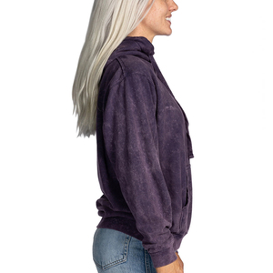 Stylish women acid wash hoodie basic oversized fit pullover long sleeve soft fleece casual streetwear winter fashion and sale - Product Image 4