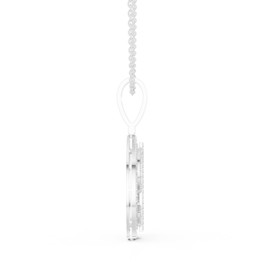 Collar con Colgante de Diamante Cultivado en Laboratorio en Oro Blanco de 14K, Diseño de Signo de Dólar con Diamantes, Colgante Redondo con Símbolo de Dinero - Product Image 3