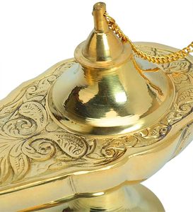 Lampe magique Aladdin en laiton, objet décoratif traditionnel, lampe du génie pour la décoration de la maison, décoration de Diwali et cadeau - Product Image 4