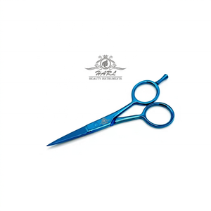 Outils de maquillage, ciseaux à sourcils, ciseaux multifonctions en plasma bleu, 4,5 pouces, ciseaux à lame droite petite et pointue, ciseaux de salon - Product Image 1