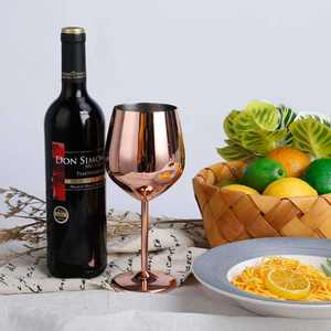 Bold Blossom Direct Factory Sale Shatterproof Red Black Silver Rose Gold Double Wall Stainless Steel 300ml Modern Wine Glasses - Product Image 5