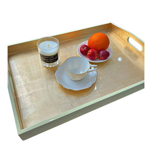 Bandeja de tocador de lujo lacada - Organizador de madera impermeable para baño y dormitorio - Patrón artístico de carpa Koi - Product Image 2