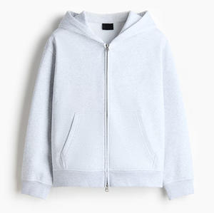 เสื้อฮู้ดดี้ผู้ชายทรงบ็อกซี่ น้ำหนัก 360 กรัม สีดำ ซิปหน้า พิมพ์โลโก้ ผ้าโพลีเอสเตอร์/คอตตอน ทรงโอเวอร์ไซส์ ซักแล้ว รักษ์โลก - Product Image 5