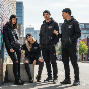 Sudadera con capucha REXFIT personalizada con bordado, lavado ácido, pedrería, efecto desgastado, descolorida por el sol, holgada con cremallera para hombre - Product Image 6