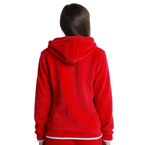 Chaqueta polar de invierno para mujer, OEM, con cremallera, estilo urbano, con capucha, gruesa y calefactable - Product Image 3