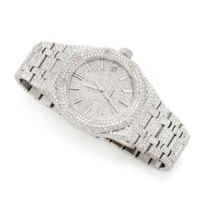 Reloj de Cuarzo para Hombre de Acero Inoxidable con Moissanita Iced Out y Diamantes VVS, Estilo Hip Hop, Correa de 20mm y Esfera de Cristal - Product Image 3