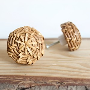 Vintage rattan knob internal <b>door</b> <b>handle</b> wholesale price hand-made knobs woven dresser <b>pull</b> - Product Image 6