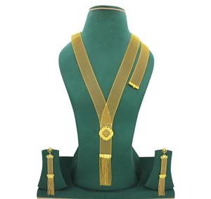 สร้อยคอพร้อมต่างหูชุดเครื่องประดับทองเหลืองแท้ UAE Dubai สร้อยคอดีไซน์ชุดเครื่องประดับ - Product Image 6