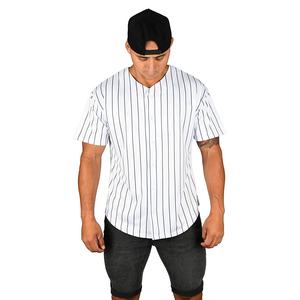Camiseta de béisbol de tela suave de poliéster 100% con logotipo personalizado, camiseta de equipo de béisbol de manga corta con cuello en V de secado rápido transpirable - Product Image 5