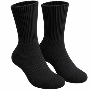 Chaussettes de sport athlétiques personnalisables avec logo, compression respirante, en polyester et coton, performance optimisée, semelle coussinée - Product Image 1