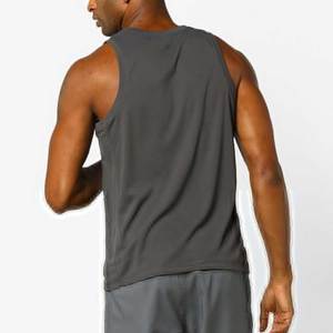 Camiseta sin Mangas Gris para Hombre, Cuello Redondo, Estilo Casual, Transpirable, Tejida en Poliéster - Product Image 4