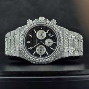 Reloj Cronógrafo Mecánico Iced Out con Correa de Acero Inoxidable, Analógico, de Lujo para Hombre, Estilo Hip Hop - Product Image 5