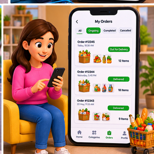 Aplicación Móvil para Gestión de Pedidos y Entrega de Comestibles con Funciones de Seguimiento y Programación de Clientes - Product Image 3